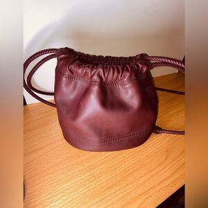 Urban Outfitters Deep Red / Burgundy Bucket Drawstring Bag